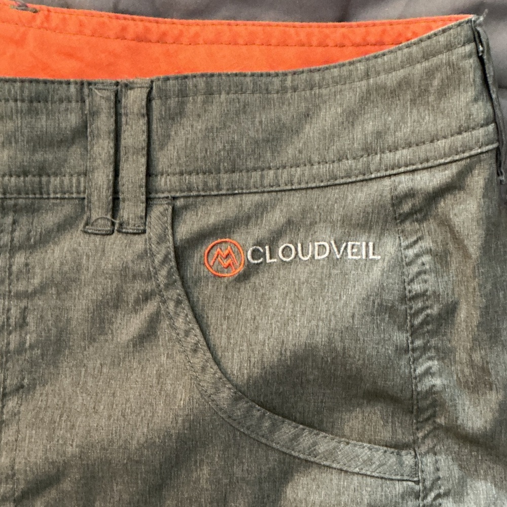 Cloudveil Gray shorts with Orange Accents
